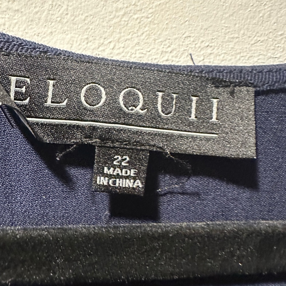 Eloquii Navy Cold Shoulder Dress Sz 22 - Picture 3 of 6